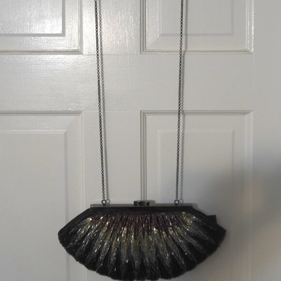 Max New York Beaded Clutch Purse with Chain Strap - Picture 1 of 3